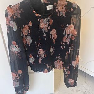 Wilfred  Black and Pink Floral Tempest Blouse